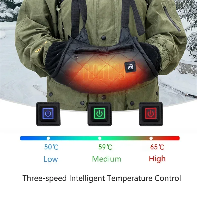 Hand Warmer Electric - USB 電気加熱冬ハンドウォームグローブ 3 グレード温度調節可能なハンドウォーマー屋外加熱サーマルグローブアクセサリー