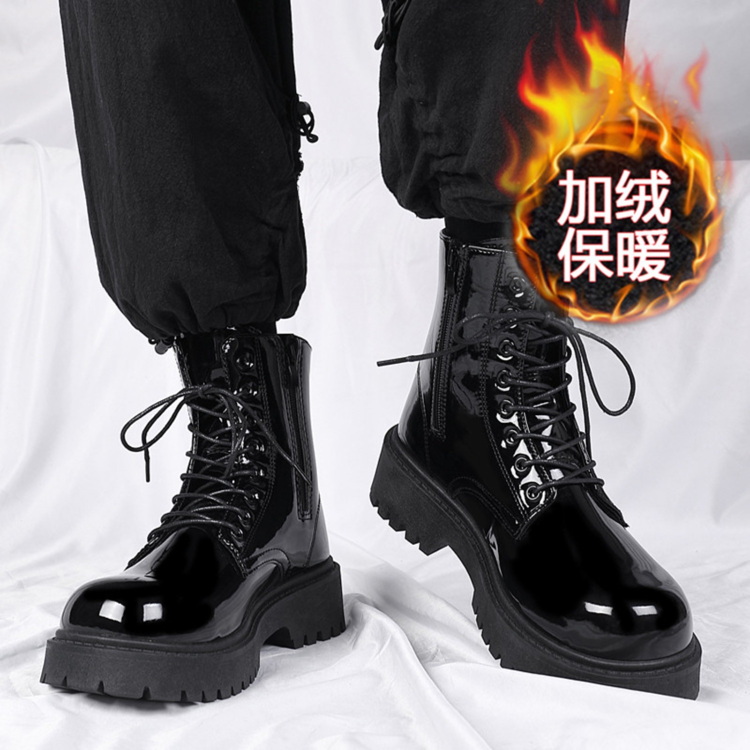 Waterproof Winter Boot - メンズ暖かいプラッシュハイカットブーツ、冬用ソフトソール滑り止めアウトドアカジュアルブーツ、ファッショナブルなプラスサイズユニセックス快適スノーワークシューズ