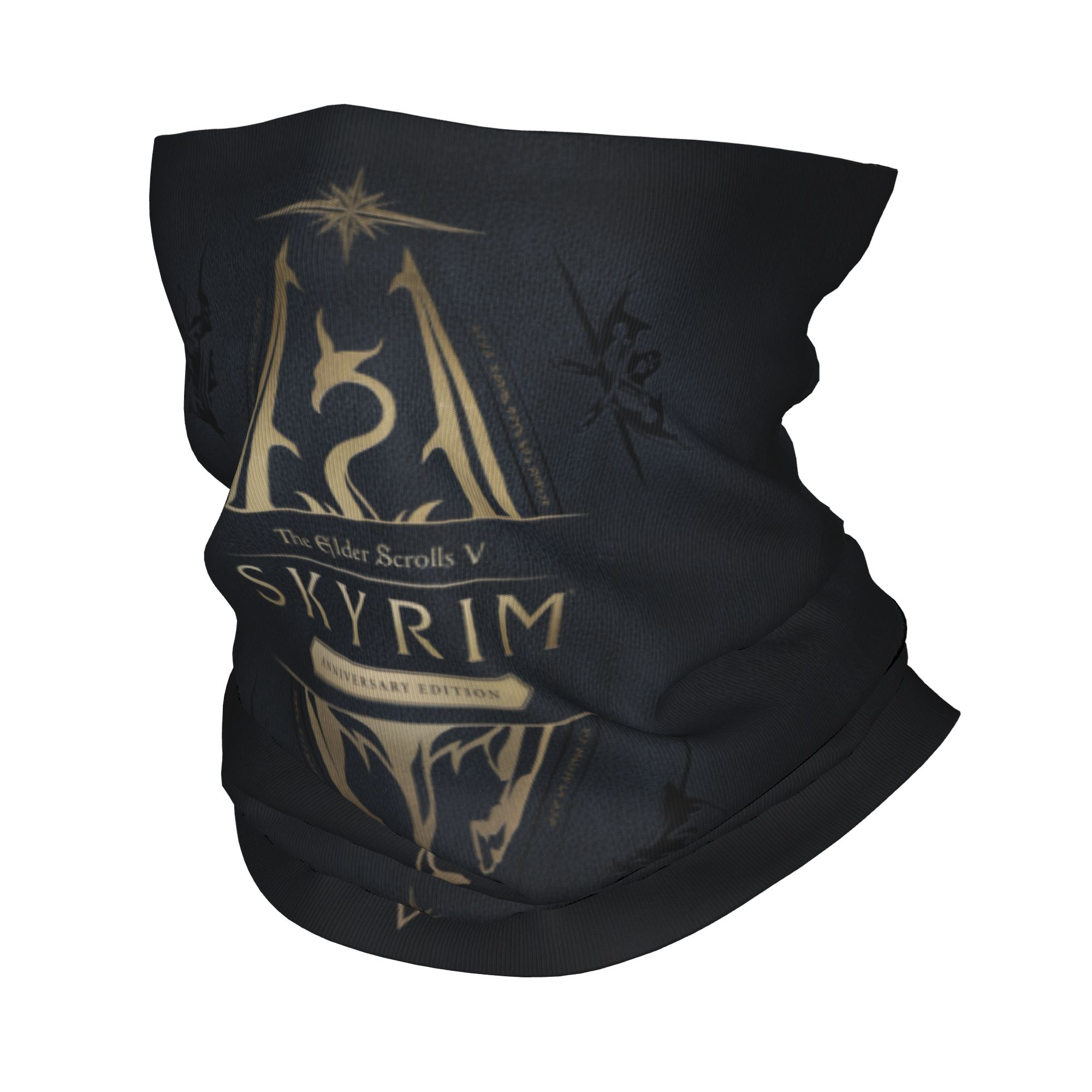 Neck Gaiter Fleece - カスタムスカイリムロゴバンダナウィンターネックウォーマーメンズ防風ラップフェイススカーフハイキング用ビデオゲームギフトゲイターヘッドバンド