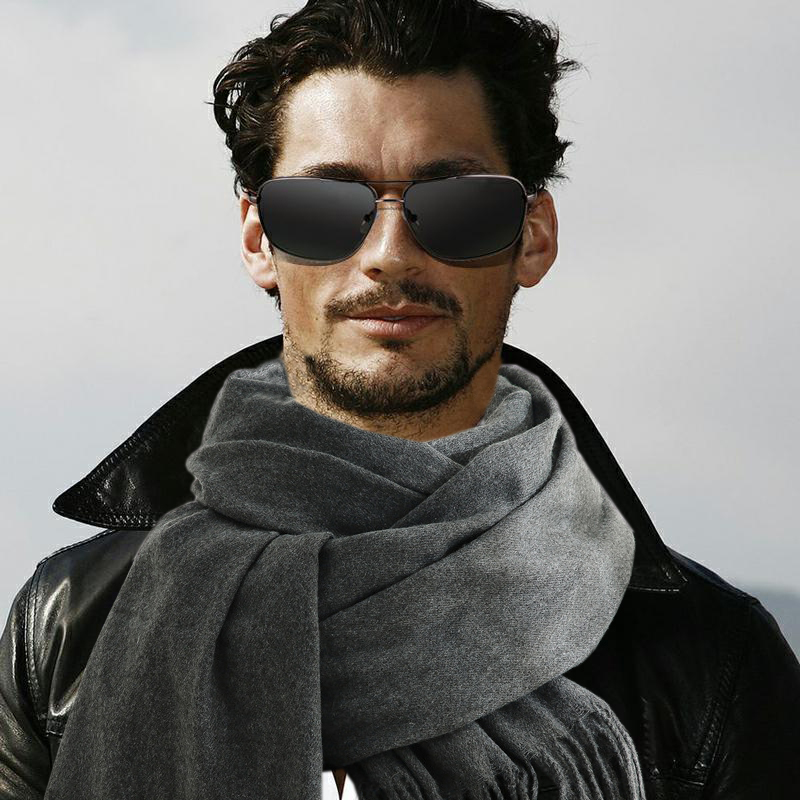 Wool Scarf Men - ファッションスカーフ男の冬暖かい柔らかい肌に優しいロングマフラータッセル付きカシミヤラップ防風寒い日ユニセックスパシュミナ