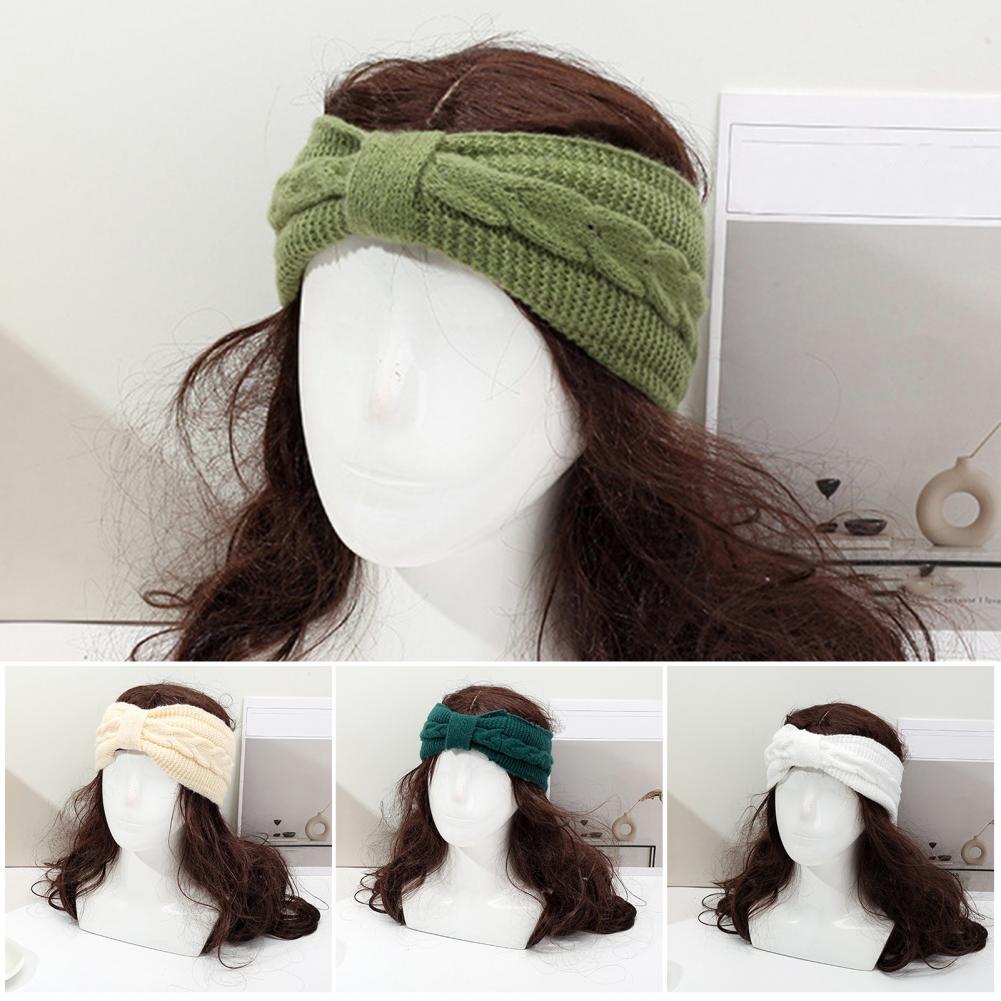 Fleece Ear Warmer Band - 冬のフリース裏地ヘッドバンドソリッドカラーツイストテクスチャヘッドバンド厚く暖かいヘアバンド伸縮性のある居心地の良いヘッドラップニットイヤーウォーマー