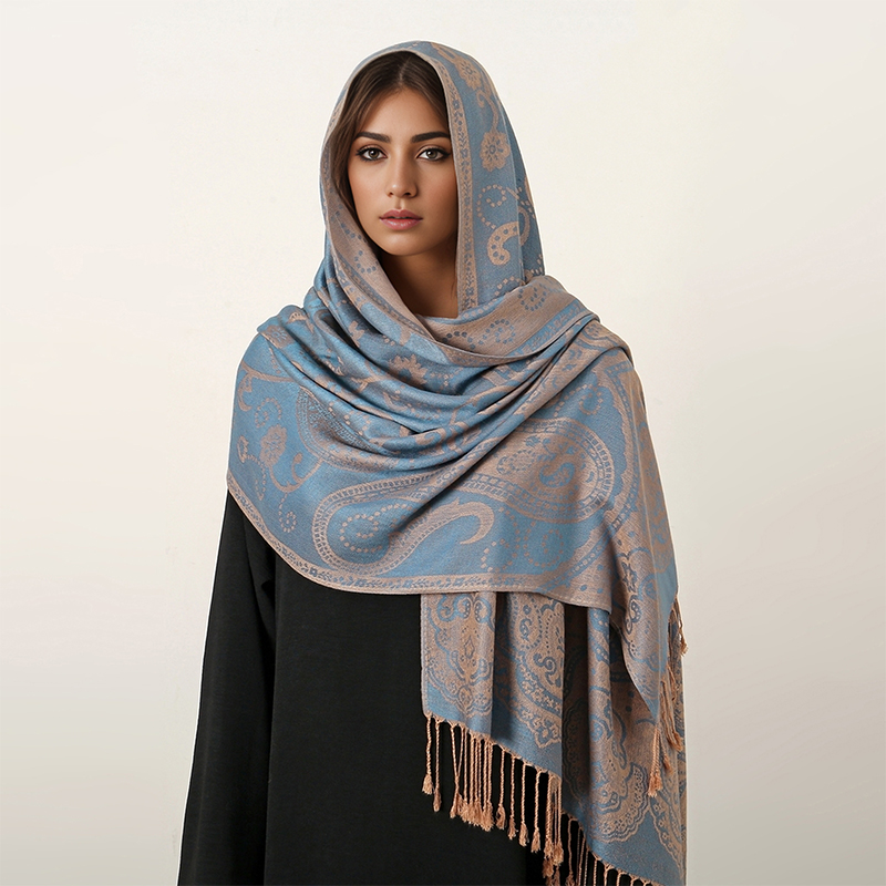 女性用ポイズリージャカードスカーフ、エスニックスタイル、厚手 - Cashmere Pashmina Wrap のレビューと価格
