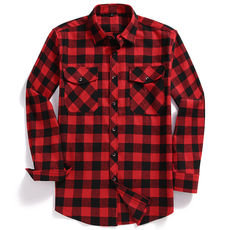メンズ長袖ボタンダウンシャツ,カジュアル,チェック,レギュラ - Flannel Shirt Lined のレビューと価格