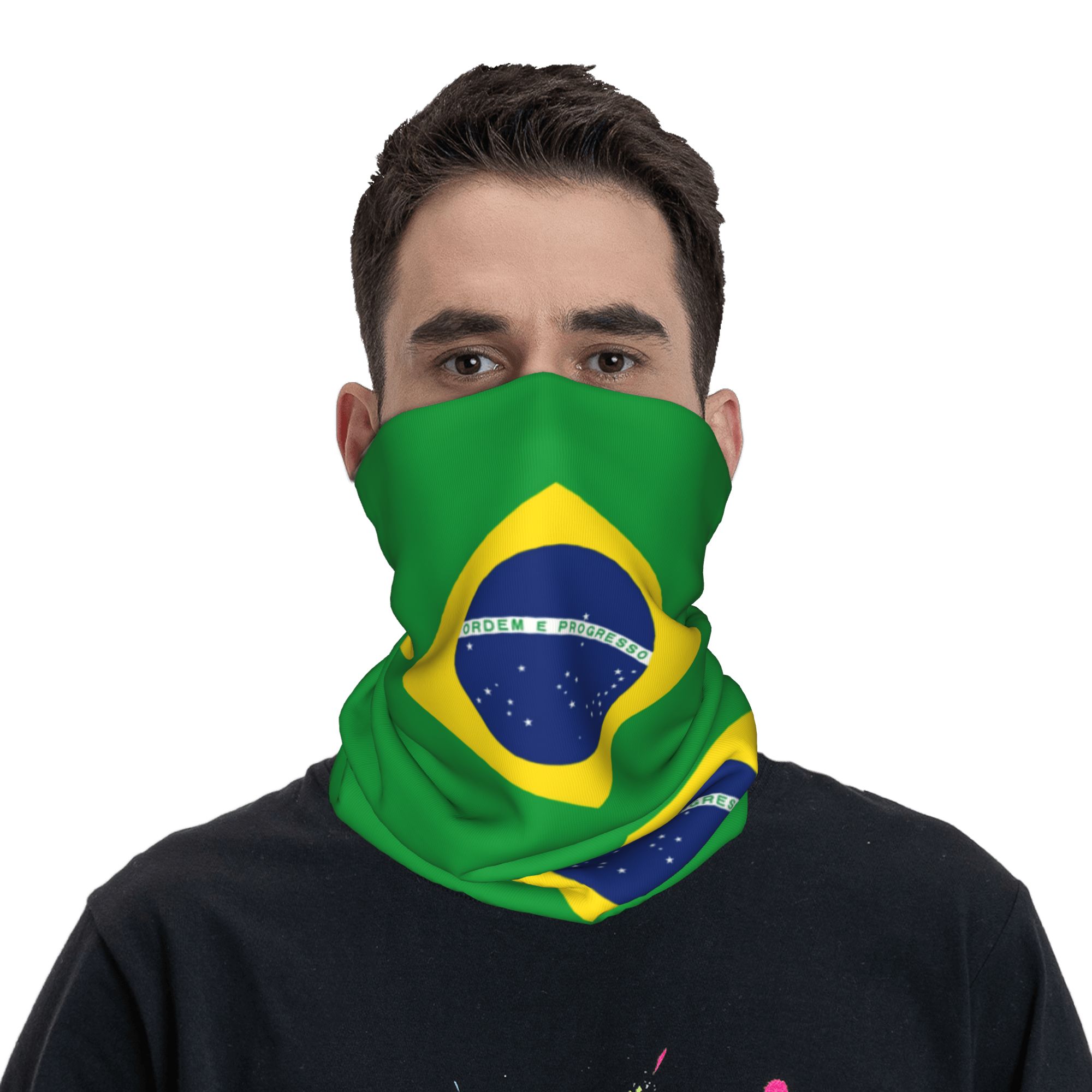 カスタムブラジル国旗バンダナネックウォーマー男女兼用冬スキー - Neck Gaiter Fleece のレビューと価格