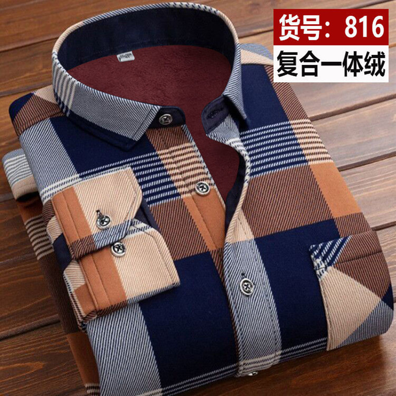2026 冬メンズファッションスマートカジュアルストライプ長 - Flannel Shirt Lined のレビューと価格