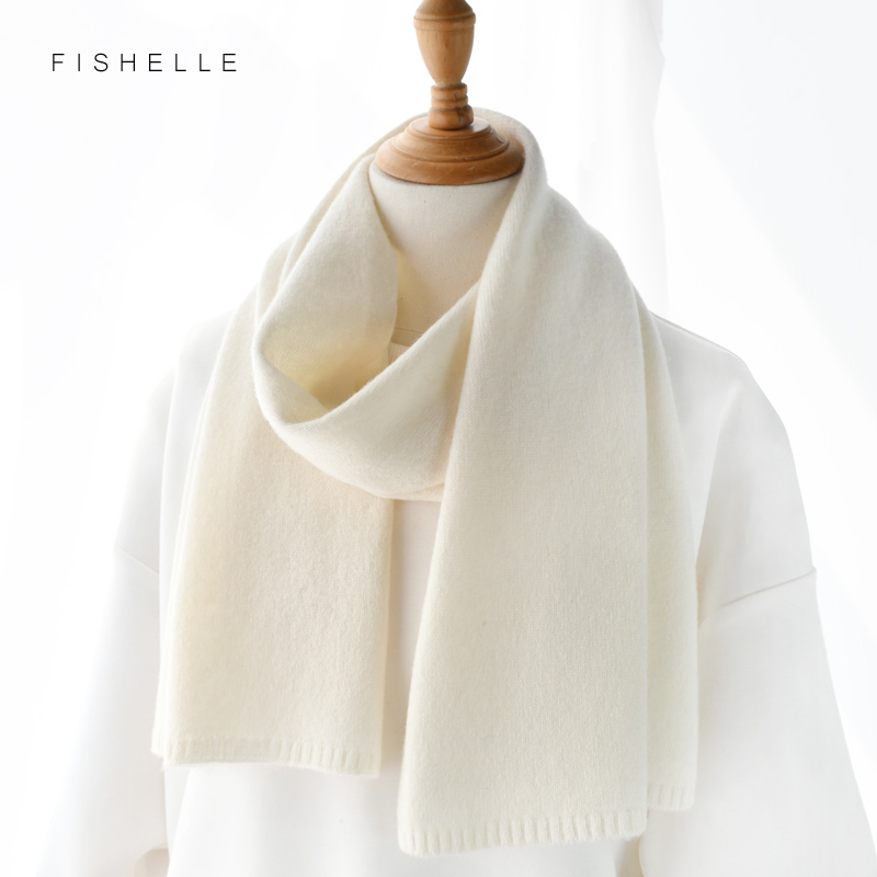 白いウールスカーフ 女性用 冬用 ニットスカーフ 大人用 薄 - Wool Scarf Men のレビューと価格