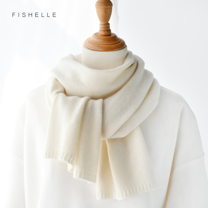 白いウールスカーフ 女性用 冬用 ニットスカーフ 大人用 薄 - Wool Scarf Men のレビューと価格