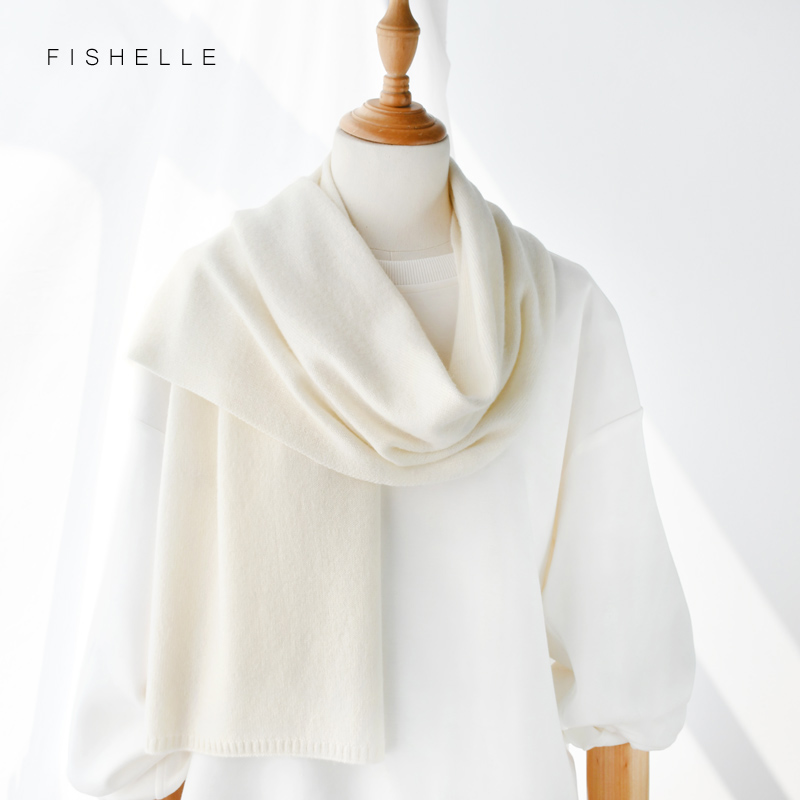 白いウールスカーフ 女性用 冬用 ニットスカーフ 大人用 薄 - Wool Scarf Men のレビューと価格