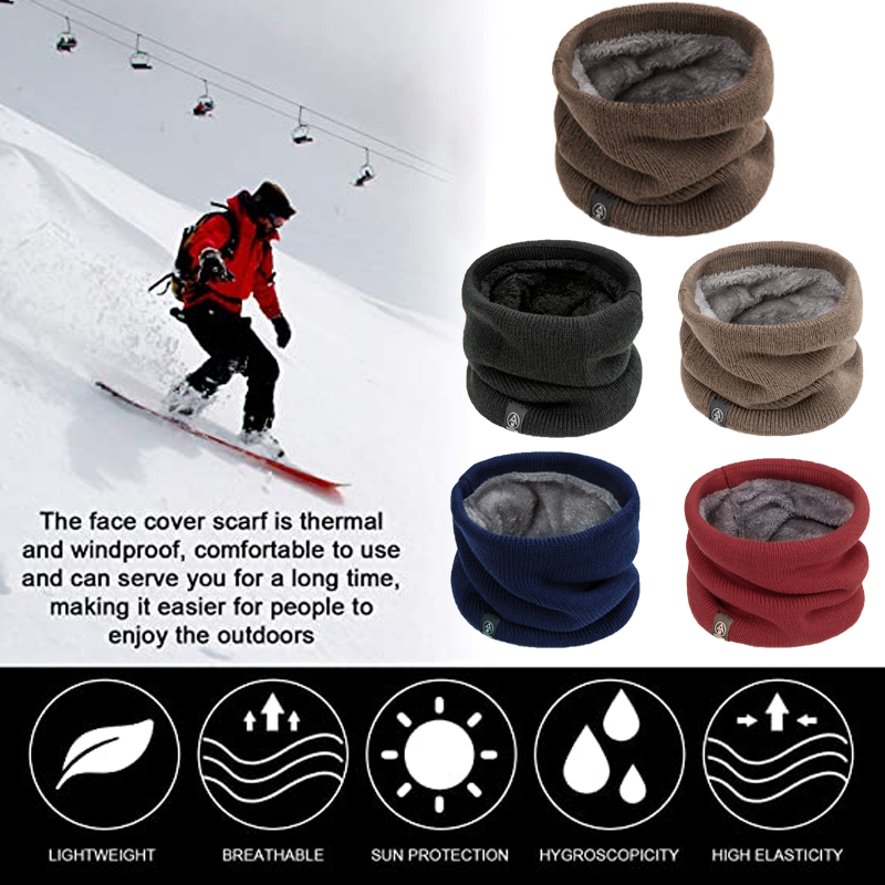 冬用ネックウォーマー、二重構造の厚手リブニット、フリース裏地 - Neck Gaiter Fleece のレビューと価格