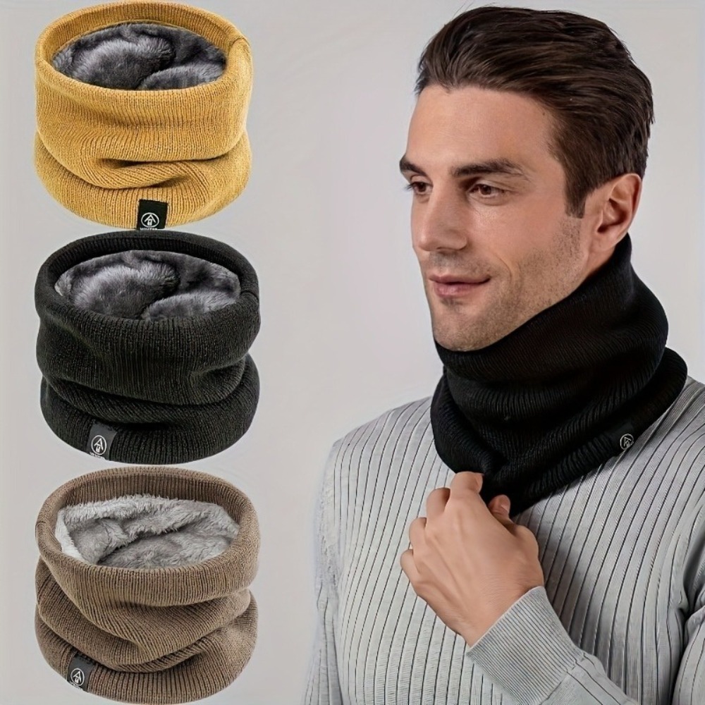 冬用ネックウォーマー メンズ ニットスカーフ フリース裏地付 - Neck Gaiter Fleece のレビューと価格
