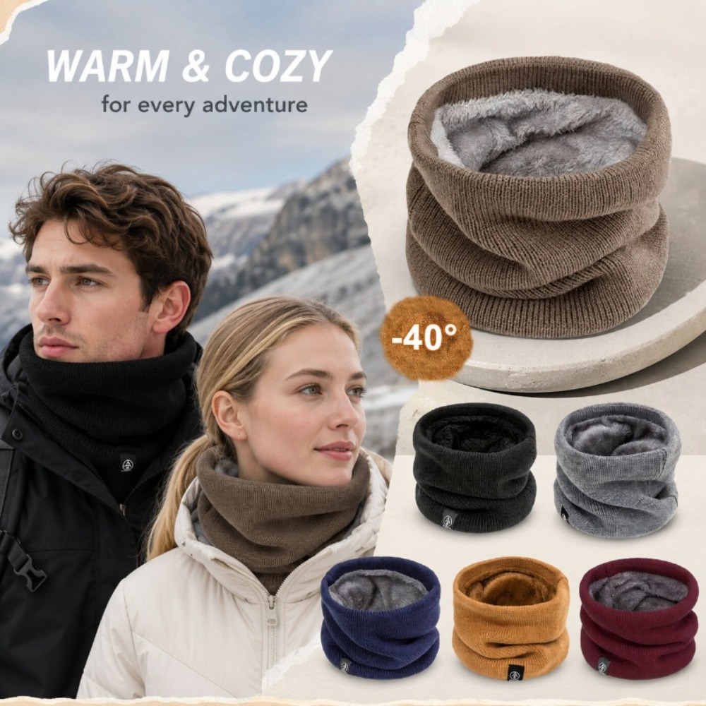 冬用ネックウォーマー メンズ ニットスカーフ フリース裏地付 - Neck Gaiter Fleece のレビューと価格