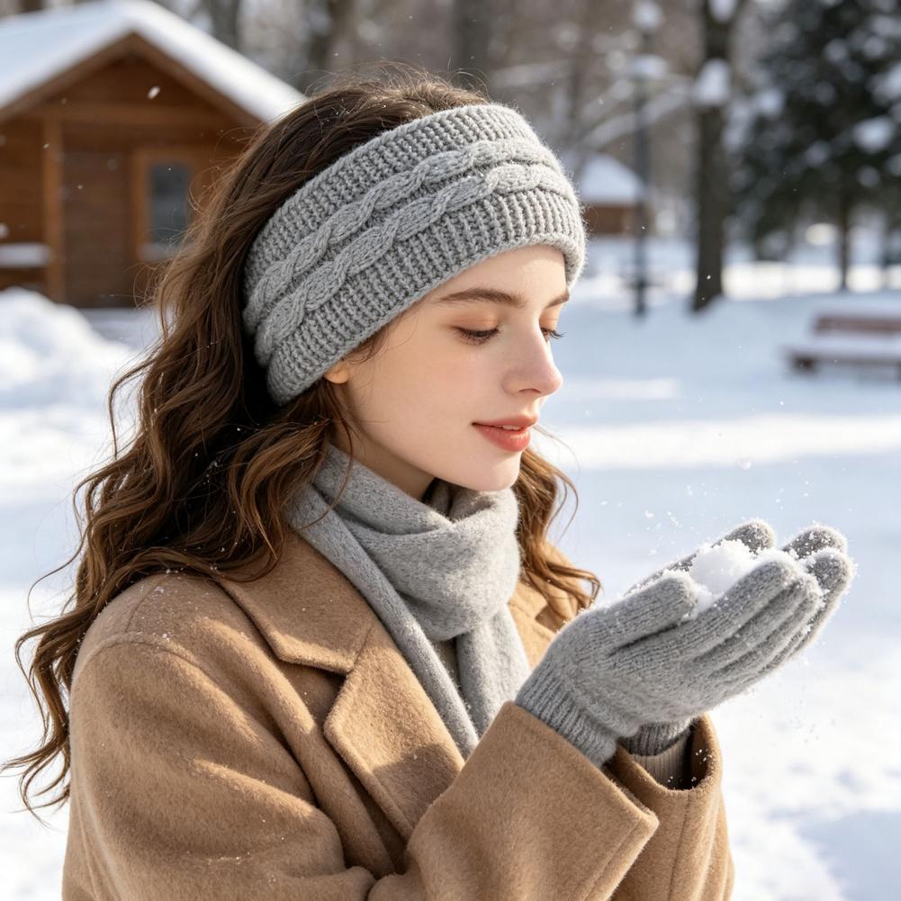 快適な伸縮性のあるヘアバンド。女性用、冬用の厚手ニット素材の - Fleece Ear Warmer Band のレビューと価格