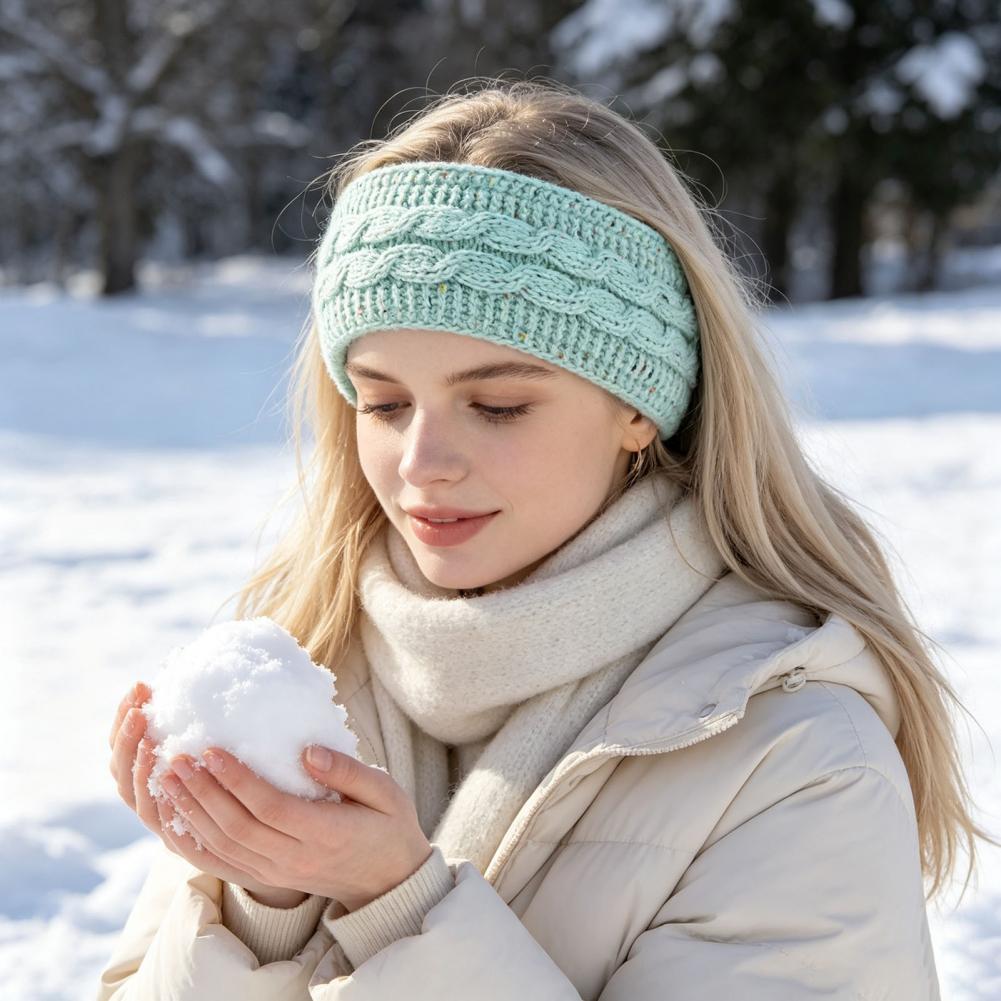 快適な伸縮性のあるヘアバンド。女性用、冬用の厚手ニット素材の - Fleece Ear Warmer Band のレビューと価格