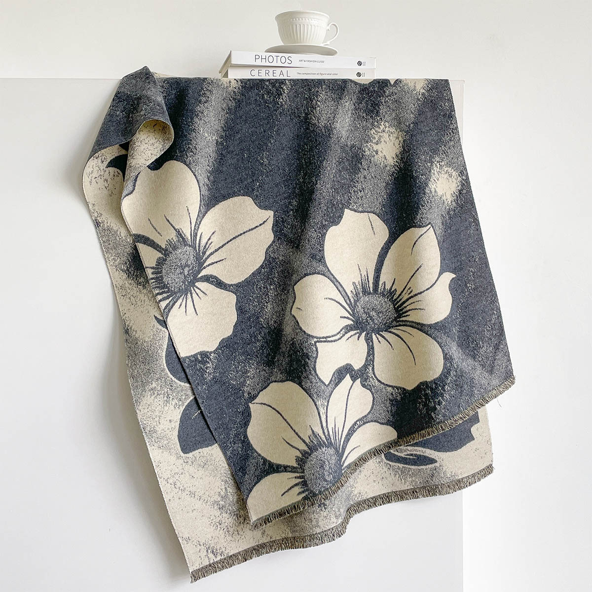 女性用イミテーションカシミヤスカーフ フリンジ付き 厚手 暖 - Cashmere Pashmina Wrap のレビューと価格