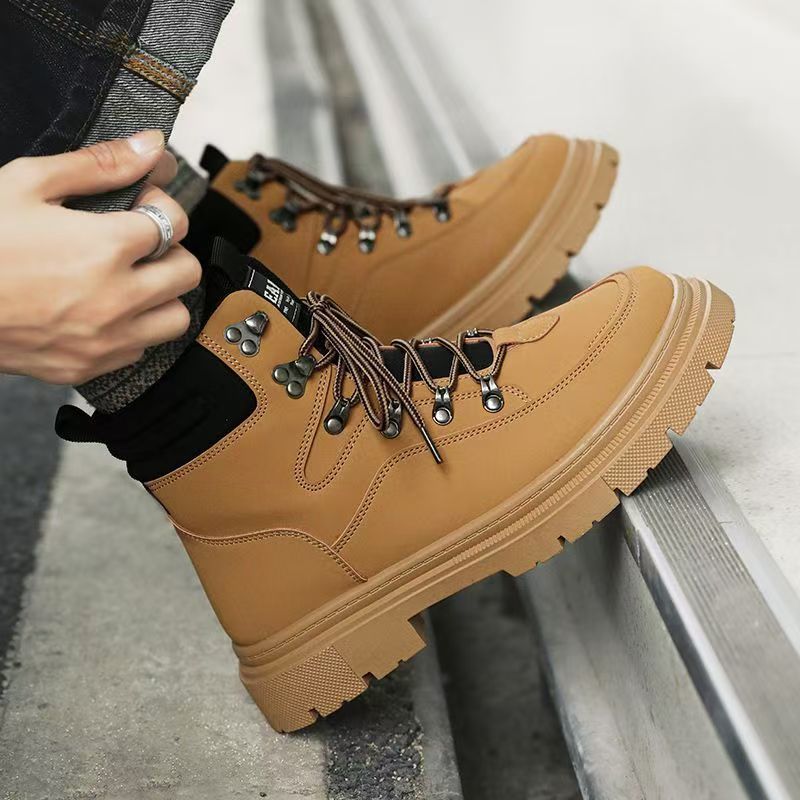 英国風メンズブーツ 厚底プラットフォームワークブーツ カジュ - Waterproof Winter Boot のレビューと価格