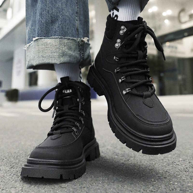 英国風メンズブーツ 厚底プラットフォームワークブーツ カジュ - Waterproof Winter Boot のレビューと価格