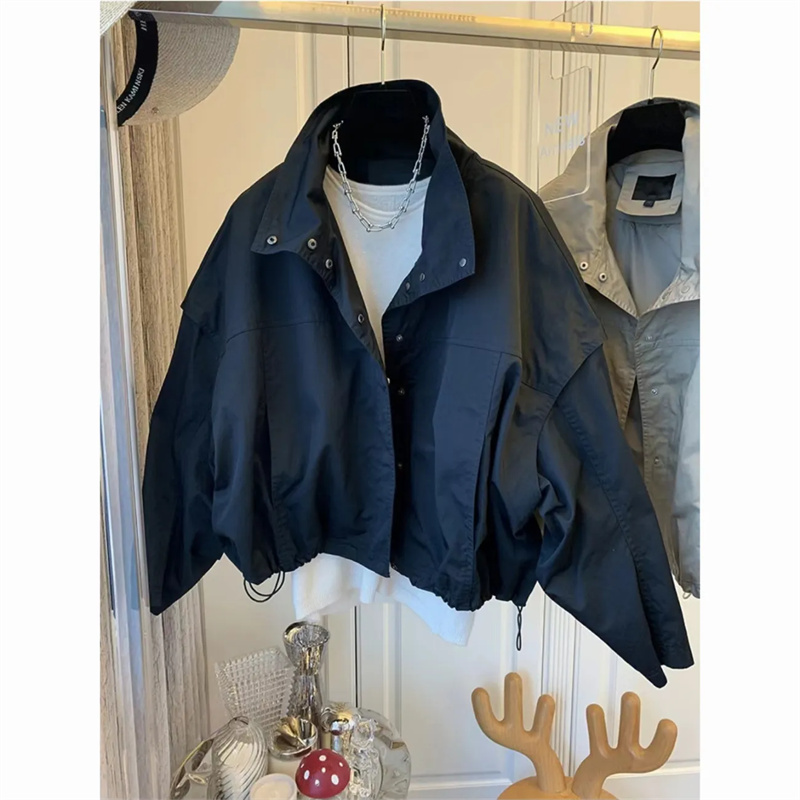 ハイネックドロープリーツ防風コートショート裏地ジャケット20 - Down Jacket Packable のレビューと価格