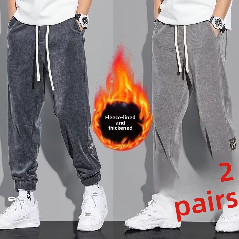 多用途カジュアルパンツ女性のルーズストレートコーデュロイパン - Corduroy Pant Warm のレビューと価格