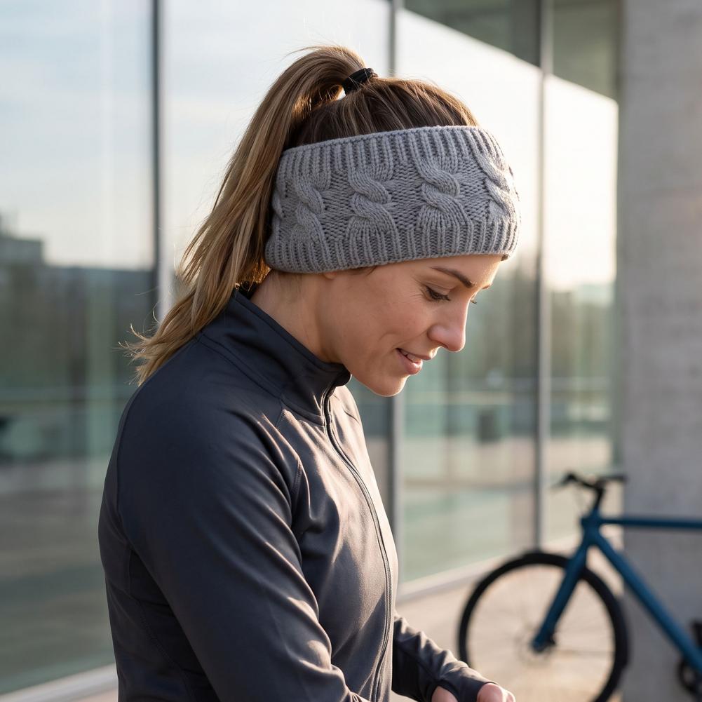 女性用冬のランニングウェア：女性用ニットヘッドバンド、フリー - Fleece Ear Warmer Band のレビューと価格