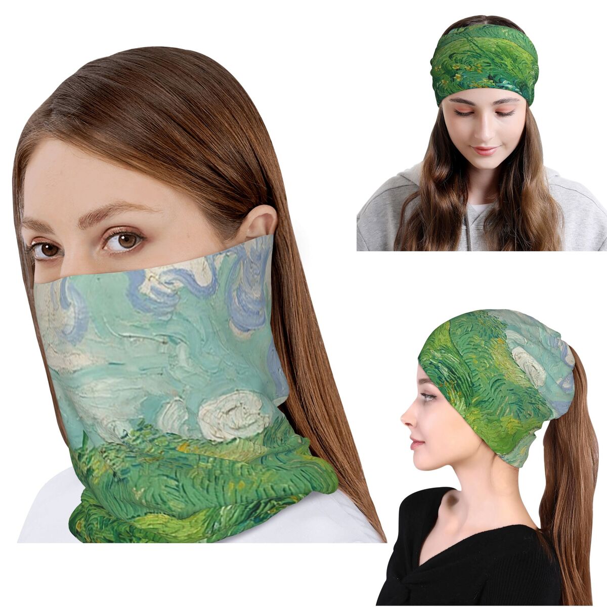 緑の小麦畑、オーヴェール、ヴィンセント・ヴァン・ゴッホ バン - Knit Beanie Hat Warm のレビューと価格