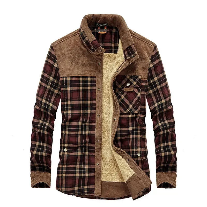 冬のメンズチェッカーシャツ,暖かいウールのシャツ,高品質の綿 - Flannel Shirt Lined のレビューと価格