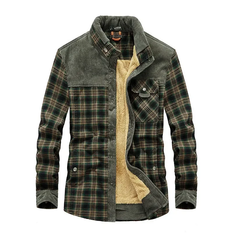 冬のメンズチェッカーシャツ,暖かいウールのシャツ,高品質の綿 - Flannel Shirt Lined のレビューと価格