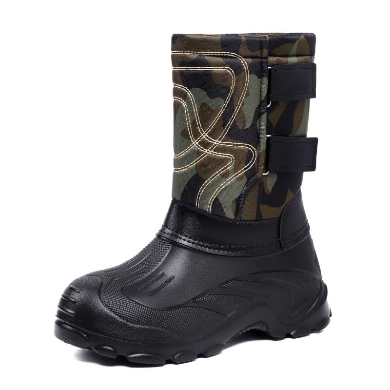 メンズカモフラージュハイカットウィンタースノーブーツ、合成皮 - Waterproof Winter Boot のレビューと価格